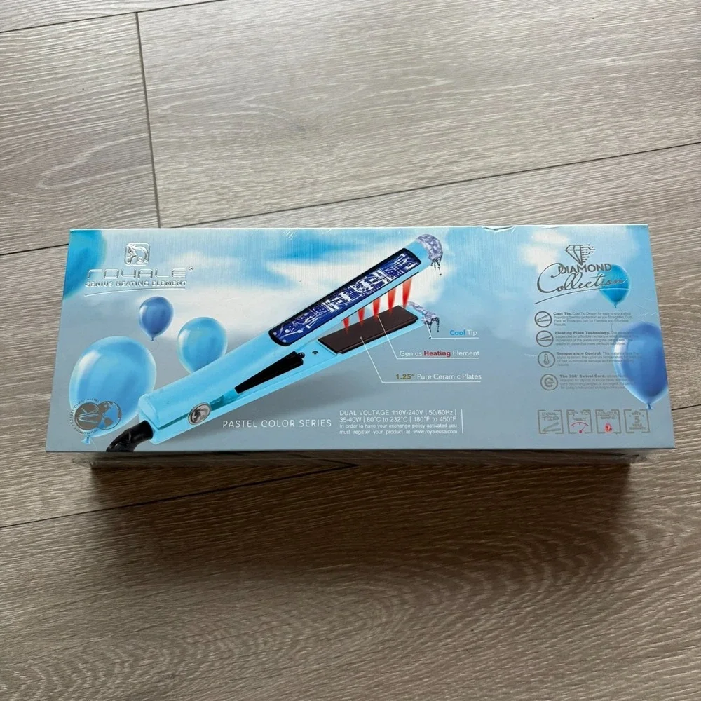 Royale Genius Heating Element Light Blue Cool Tip Platinum Ceramic Straightening